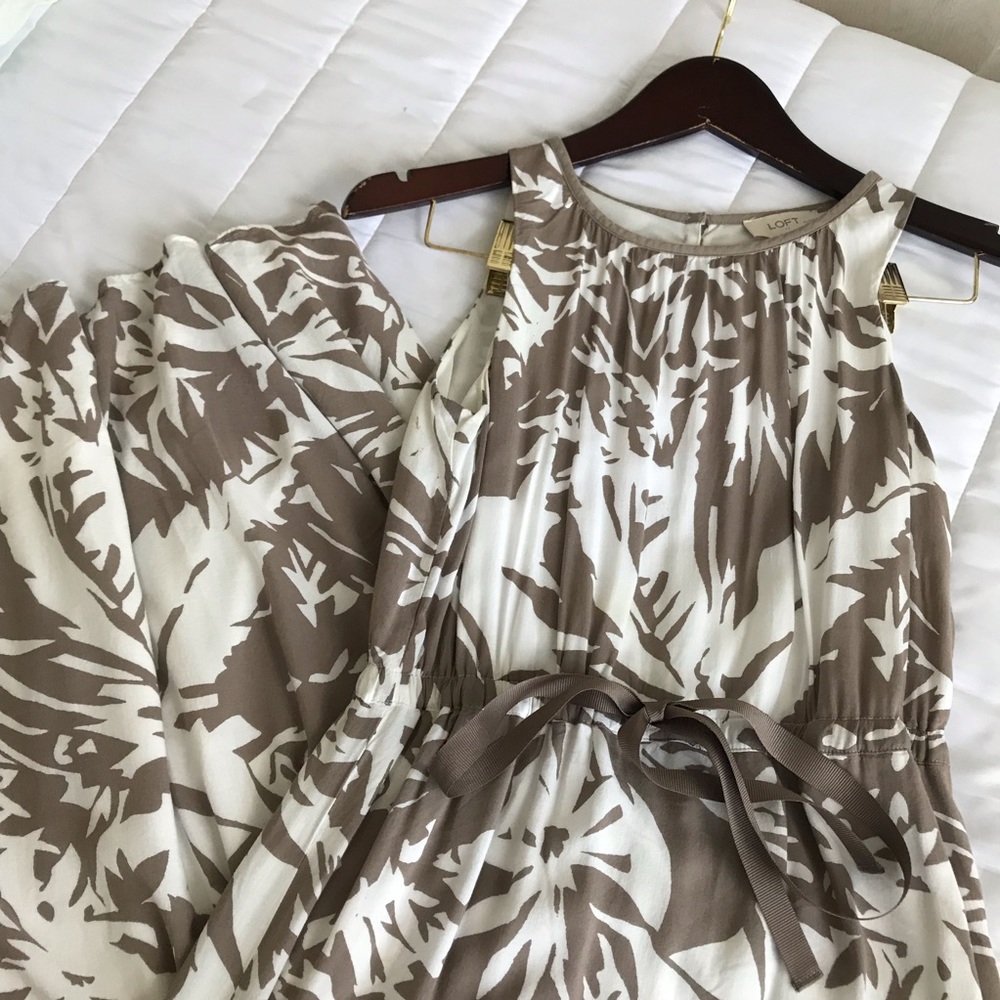 Mauve & creme patterned maxi dress